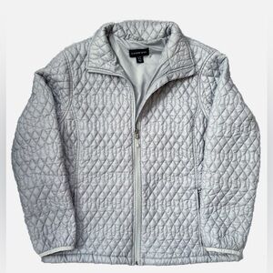 Lands’ End Jacket Coat Quilted Padded Primaloft Gray Women’s L/P 14-16
